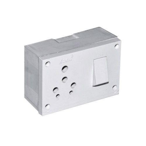 Combined Rectangle Cube Series White Electrical Modular Switch Board, 220 Volts 