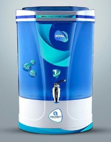 Royal Aqua Boy - 15L Reverse Osmosis Water Purifier | Wall Mounted, White & Blue, 225W, 40x25x45cm, Borewell Compatible