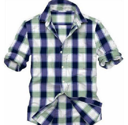 Mens Casual Cotton Check Shirt