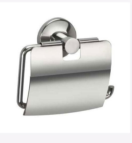 Silver Square Wall Mounted Chrome Finished Size 5 Inch Stainless Steel Paper Holder