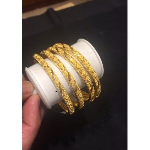 Yellow Color Round Gold Bangle for All Occassion