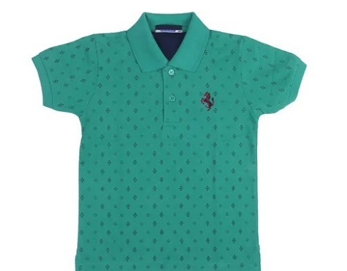 हाफ स्लीव वॉशेबल और आरामदायक ग्रीन प्रिंटेड कॉटन टी शर्ट