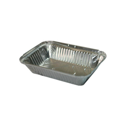 Silver 450 Ml Disposable Non-Toxic Aluminium Foil Food Packaging Container