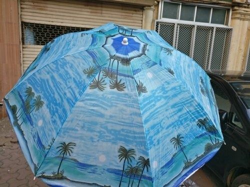 Blue Printed Nylon Multicolor Umbrella