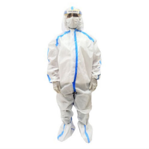 Ce Certified Laminated Non Woven Fabric With Attached Hood And Elastic Cuff 50-70 Gsm Ppe Kit