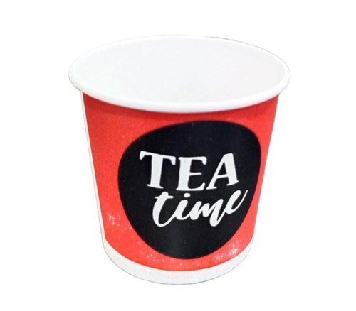 Eco Friendly Red Printed Disposable Paper Cup For Tea, Pack Of 100 