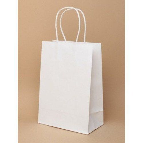Environment Friendly Plain Dyed Thick And Strong Easy To Carry Durable Plain Pattern White Paper Bag 