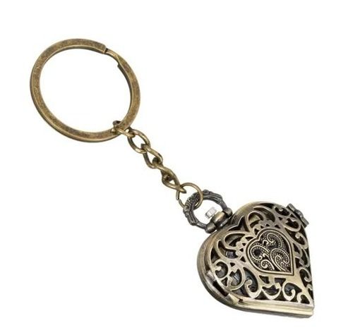 Golden Brass Material Heart Designer Style Key Chain 