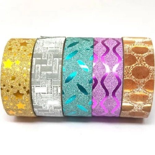 Single Sided Water Proof Decorative Adhesive Glitter Bopp Tape Rolls