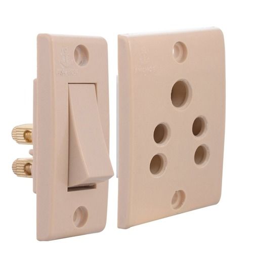 White Polycarbonate Electric 3 Pin Socket And One Switch Set