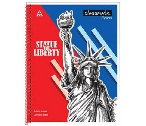A4 Size Rectangular Printed Cover Single Line 200 Pages Spiral Notebook 