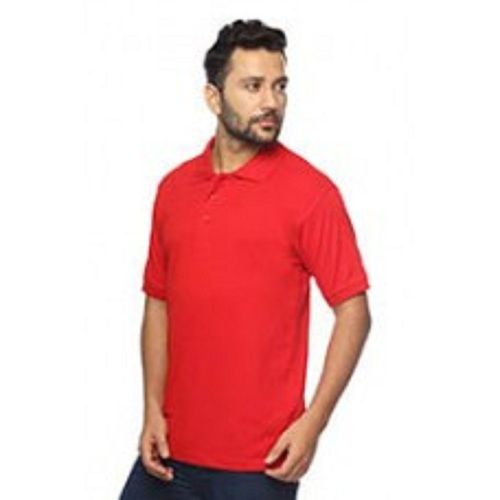 Athlipro Mens Red 100% Ring-Spun Cotton Corporate Promotional Polo Collar T-Shirts Age Group: 18+