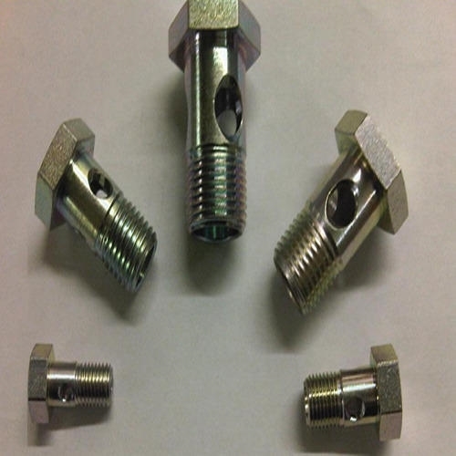 Crack Resistance And Low Profile Connection Baljit Customized Banjo Bolt - 22mm Size, Golden Color, DIN7642 Standard, Compatible With Honda, Hyosung, Suzuki, Yamaha