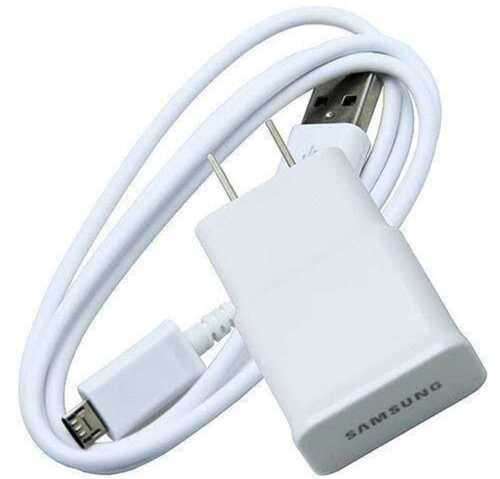Mobile Phone Charger - Plastic Body, White Color, Bar Design | Mobile Charger with Color Display Features