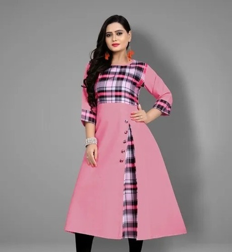 पिंक (गुलाबी) वॉशेबल और आरामदायक 3/4 स्लीव महिलाओं के लिए कॉटन कुर्ती आउटपुट टाइप: Ac सिंगल फ़ेज़