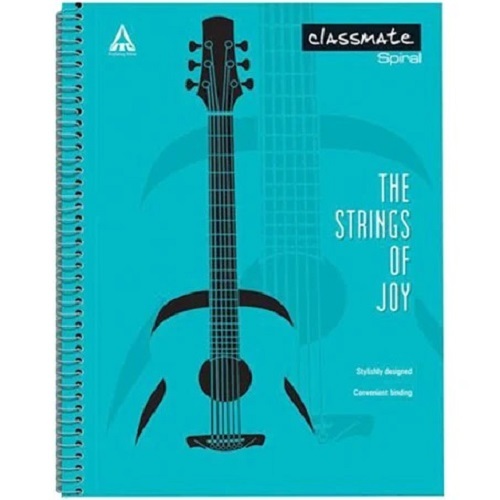 Printed Cover Single Line 172 Pages Rectangular Spiral Notebook - Paper Material, 24x18cm Size | Smooth Writing Surface, Perfect for Notes and Research