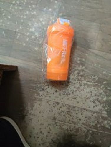 Plastic Printed Orange Color Gym Shaker Bottle With Anti Leakage Properties