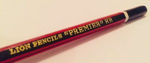 White Red & Black Wood Lion Pencils Hb Premium Pencil