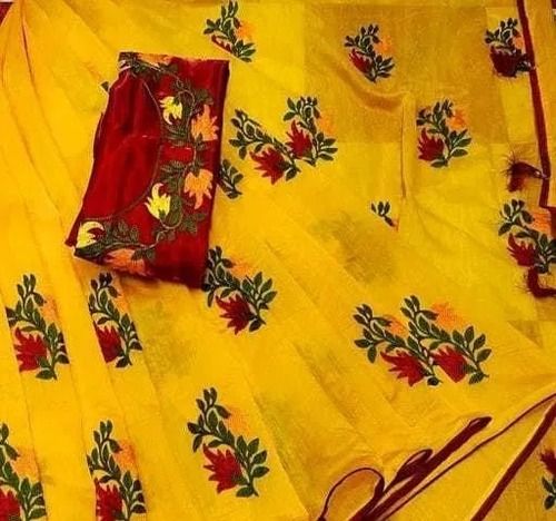 Shaily Retails Casual Wear Flower Print Chiffon Saree, With Blouse Piece,  5.5 m (separate blouse piece) at Rs 585/piece in Surat