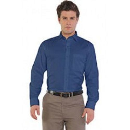 Chambray Cotton Rich Mens Full Sleeves Formal Shirts For Office