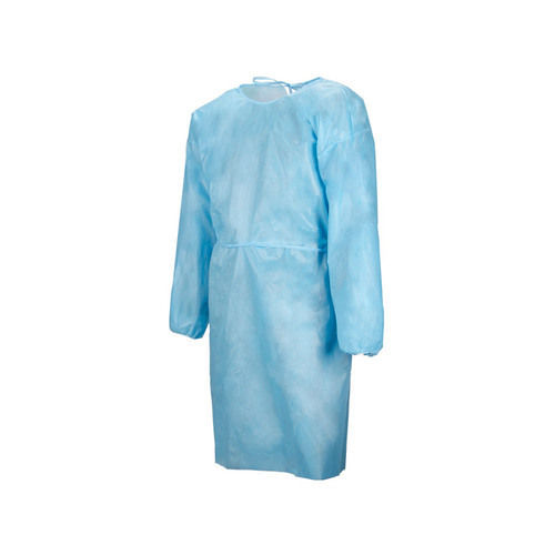 Comfortable Stretchable Disposable Isolation Surgical Wrap Around Blue Gown