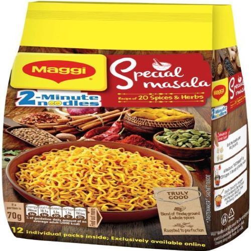 Goodness Of Vegetables,16.5% Iron Pack Of 12 Maggi Masala Instant Noodles 