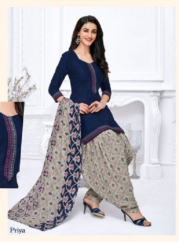 Durable Multi Color Pure Cotton Material Full Sleeves Ladies Printed Salwar Suits