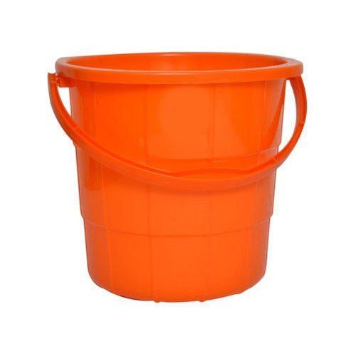 Round Orange Bathroom Plastic Bucket