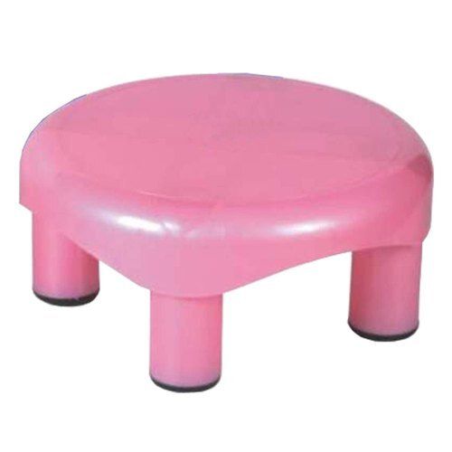 Ruggedly Constructed Crack Resistance Easy To Clean Pink Plastic Bathroom Stool