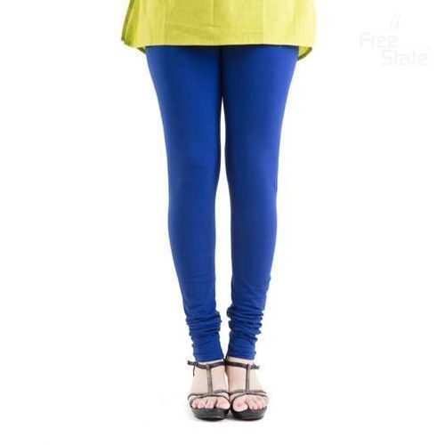 Skin Friendliness Elegant Look Stretchable Plain Blue Cotton Ladies Leggings Application: Water