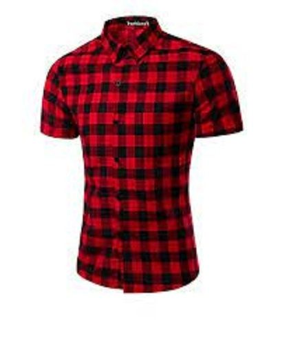  Red And Black Slik Fashionable Men Shirts Chest Size: 3.5