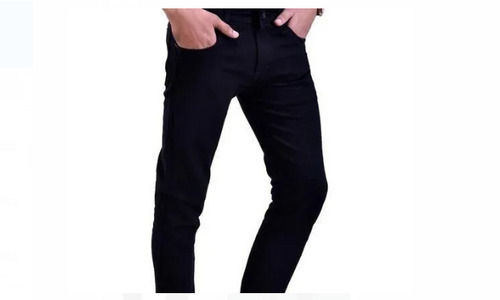 Washable And Breathable Plain Black Casual Wear Men'S Denim Jeans 