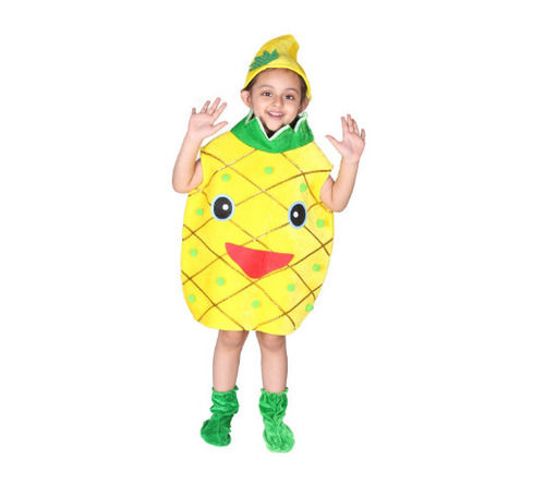 Washable And Breathable Yellow And Green Printed Color Pattern Cotton Pine Apple Costume