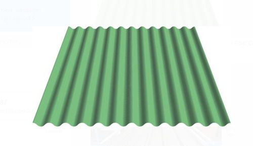 970 Mm X 2000 Mm Size 3 Mm Thick Plain Green Color Coated Fiber Roof Sheet