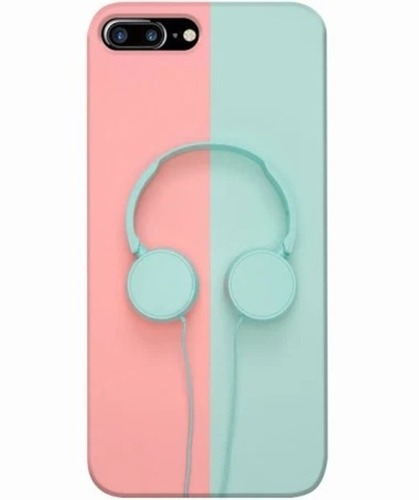 Baby Pink And Sky Blue Headphone Printed Soft Designer For Realme C2 Mobile Back Cover - Matte Finish Slim-Fit Design Full-Color Print Access to All Ports