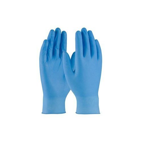 Blue Medical Rubber Gloves - Medium Size, Full Fingered Style | Washable, Plain Pattern