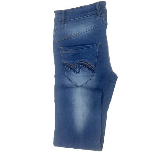 Denim Material Washable And Comfortable Casual Wear Plain Denim Jeans For Men's