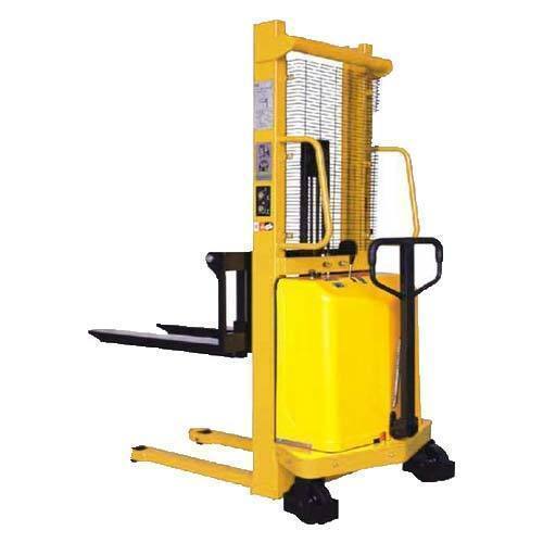 Yellow Energy Efficient High Functionality Sturdy Built Steel And Iron Semi Electric Stacker