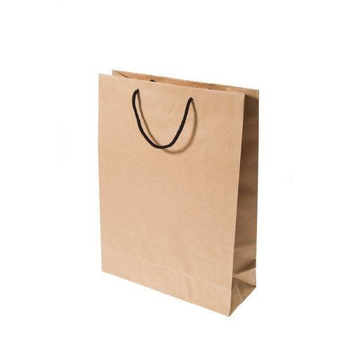 Environment Friendly Recyclable Light In Weight Plain Brown Kraft Paper Carry Bag