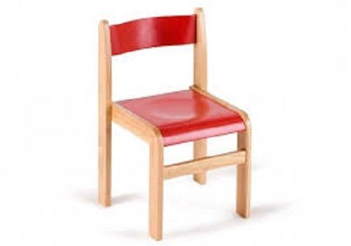 Fine Finish Color Red And Brown Wooden School Chair