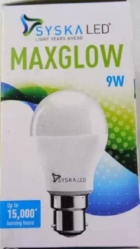 Light Color Cool White Dome Shape 9 Watt Power Plastic Base B22 Syska Led Bulb 