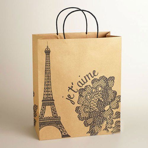 Tear Resistance Environment Friendly Easy To Carry Brown Designer Paper Bag