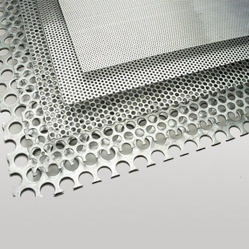 Silver  Stainless Steel Industrial Perforated Sheet