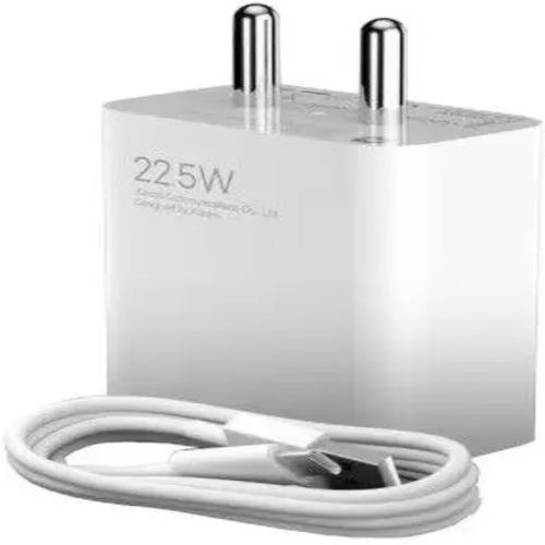 Glossy Lamination 22.5 Watt 3 Ampere White Mobile Charger With Detachable Cable