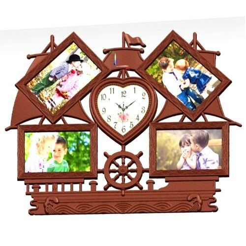 Cool-Look Premium Quality Heart Shape Clock Photo Frame