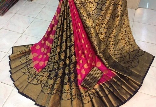 मल्टी कलर प्रिंटेड पैटर्न वॉशेबल और आरामदायक डिज़ाइनर कॉटन साड़ी