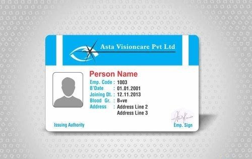 Green Rectangular Double Sided Office Id Card, 10 G