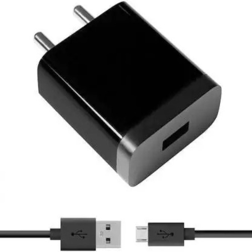 Smart Mobile Phone High Speed USB Port Charger With Data Cable - Plastic Body, Bar Design, Black Color | 1 Year Warranty, Over Charge & Short Circuit Protection