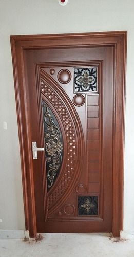 Stylish And Rectangular Strong Durable Polished Finish Designer Wooden Door