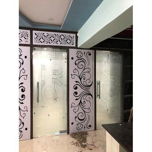 Black And Yellow Water Resistant Durable Long Lasting Hinged Powder Coated Glass Doors